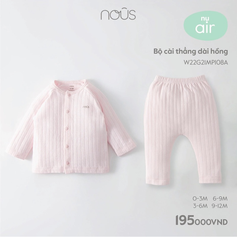 NOUS - Bộ dài cài thẳng cho bé các mẫu 0M 3M 6M 9M