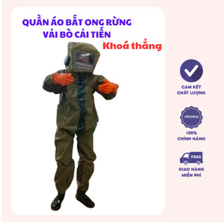 Bộ quần áo bắt ong vải bò ủng cao su - Áo bắt ong vải bò cải tiến cao cấp
