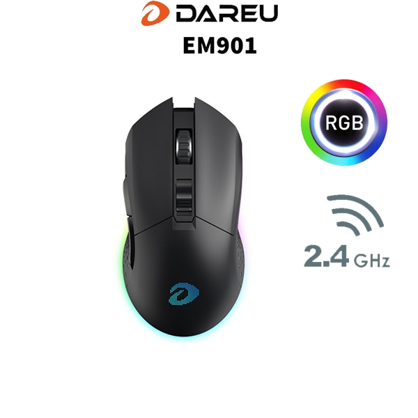 [Siêu rẻ] Chuột gaming wireless 2.4GHz Dareu em901 led rgb - Chuột máy tính không dây Dareu có phần mềm điều chỉnh led