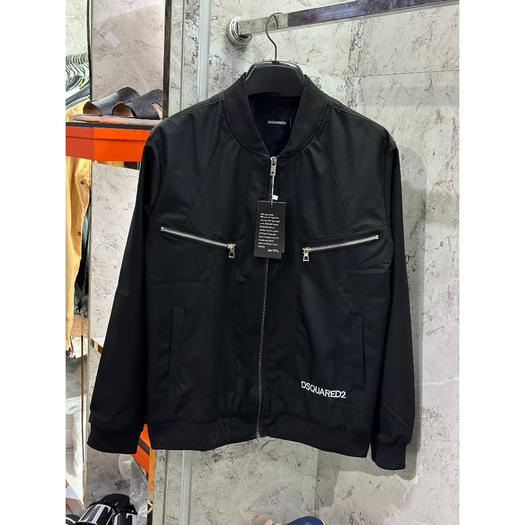 Áo Khoác Gió DSQ2 Họa Tiết Khóa Zip Siêu Cấp Chất Liệu Gió 2 Lớp, Thời Trang Mùa Đông Nam New 2023