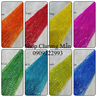 1 dây pha lê tháp 4x8mm trang trí phụ kiện trang sức, đầm dạ hội cao cấp giá sỉ