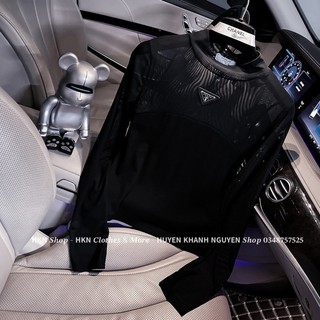 Áo lưới dà tay phối zip dáng dài Siêu Hót