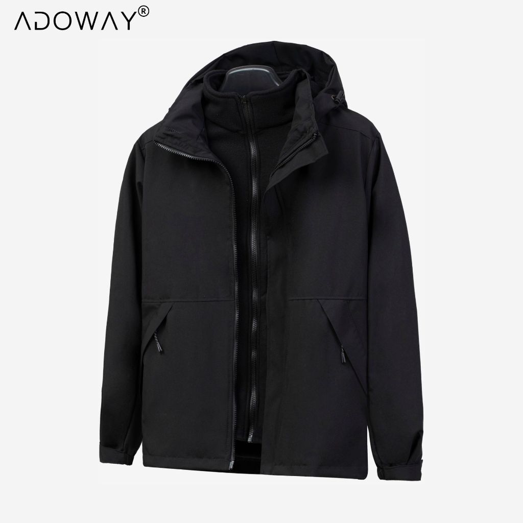 Áo khoác gió 3 LỚP ADOWAY,  , chống nước nhẹ , chống gió giữ ấm tốt cao cấp