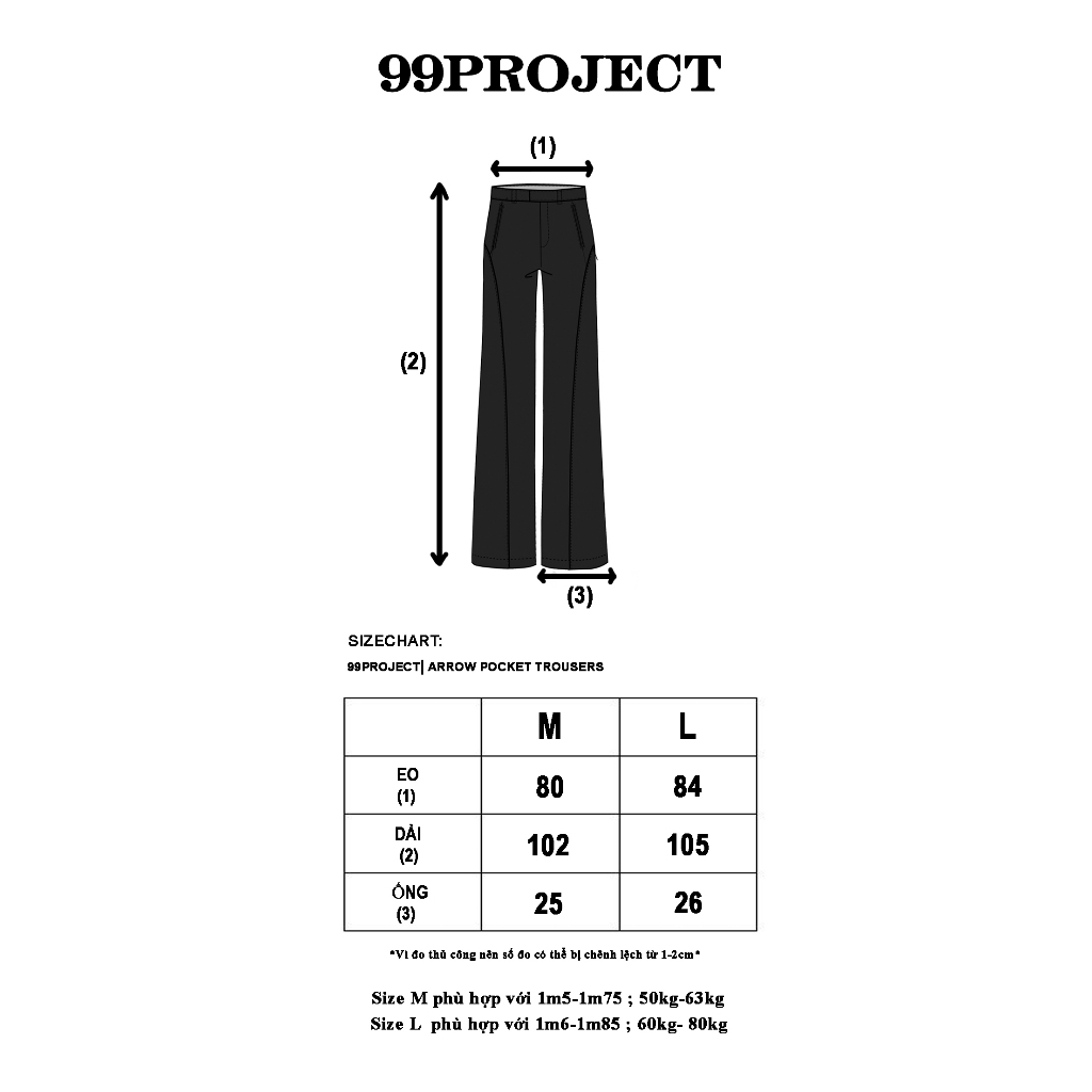 Quần tây ống rộng cạp cao widefit 99PROJECT