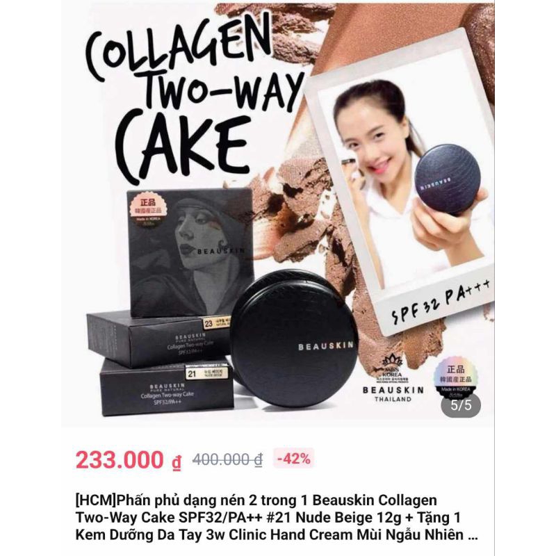 PHẤN PHỦ KIỀM DẦU SIÊU MỊN BEAUSKIN COLLAGEN HÀN QUỐC