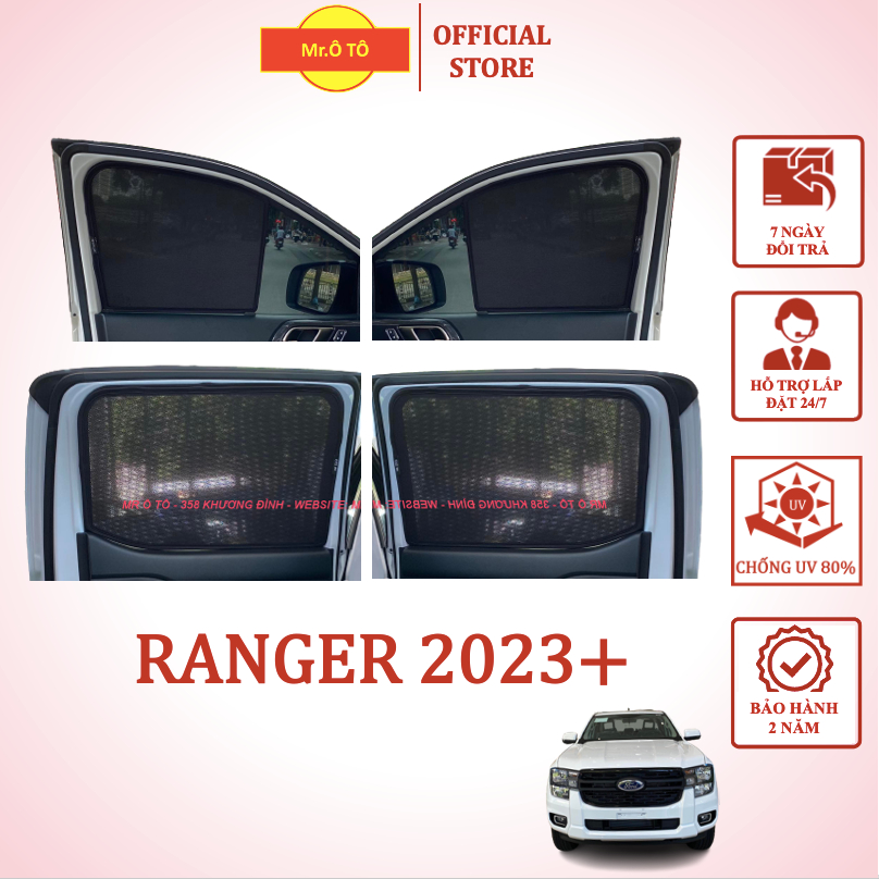 Rèm che nắng chống UV xe FORD RANGER 2023 Loại 1 MR.OTO - Bảo hành 2 năm.