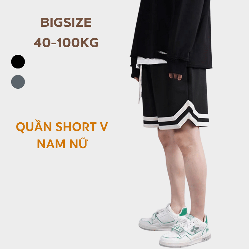 BIGSIZE 38-100KG Quần Short Đùi Nam Nữ V-Line Unisex Sói Store oversize phong cách trẻ trung 2 màu