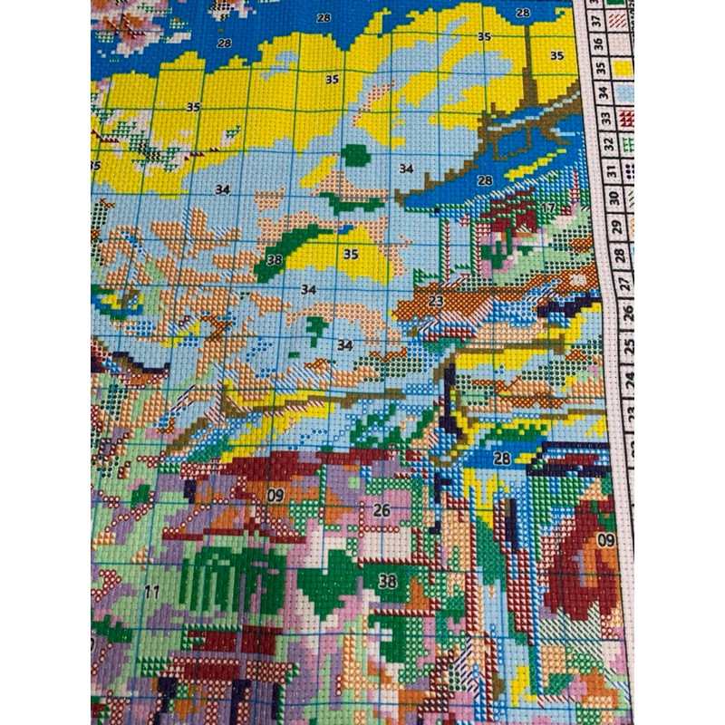 Tranh thêu 60*80CM 9CT VẢI KIM TUYẾN