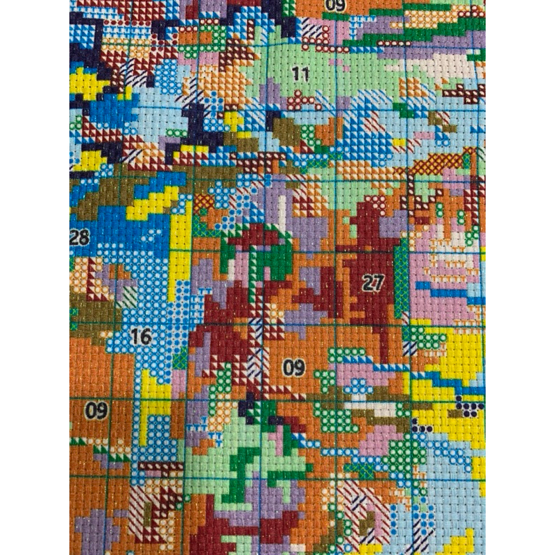 Tranh thêu 60*80CM 9CT VẢI KIM TUYẾN