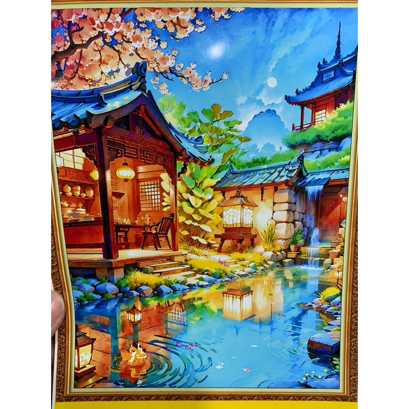 Tranh thêu 60*80CM 9CT VẢI KIM TUYẾN