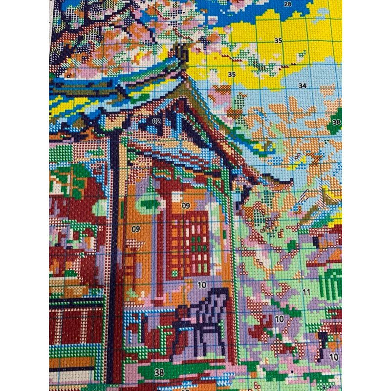 Tranh thêu 60*80CM 9CT VẢI KIM TUYẾN