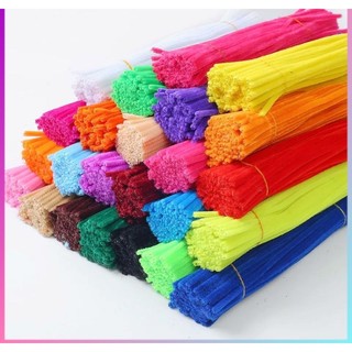 Set 100 dây kẽm nhung màu pastel làm đồ trang trí handmade, dây kẽm lông làm hoa