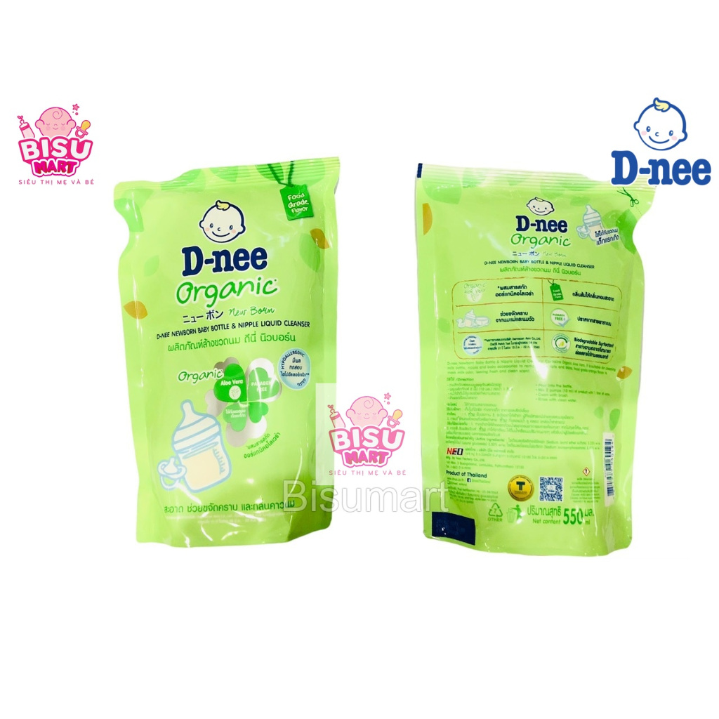 Nước rửa bình sữa, núm vú Dnee Organic TÚI 550ml