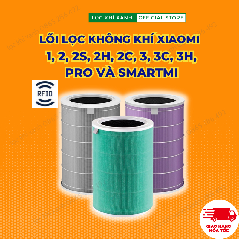 Lõi lọc không khí Xiaomi - Mi Air 1,2,2H,2C,2S,3C,3/3H, Air Pro. Bản quốc tế có chip RFID [HÀNG NHẬP KHẨU]