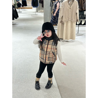 Quần áo trẻ em, áo khoác bé trai bé gái, áo gile phao kẻ BBR cho bé 10-30kg