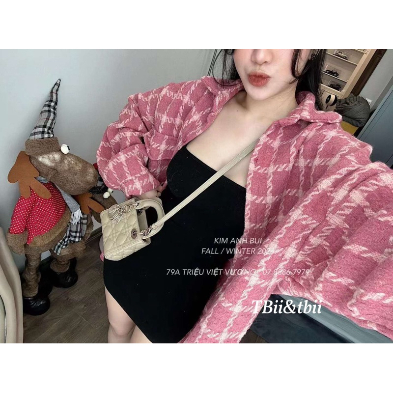 Sơ mi dạ hồng hot hit Kim Anh Bùi