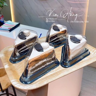 100 hộp A03 đen đựng bánh bông lan cắt nhỏ, hộp tam giác đựng bánh flan gato,...
