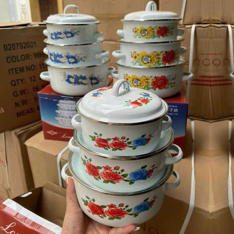 Bộ 3 Nồi Tráng Men Cao Cấp Size Từ 16cm - 18cm - 20cm