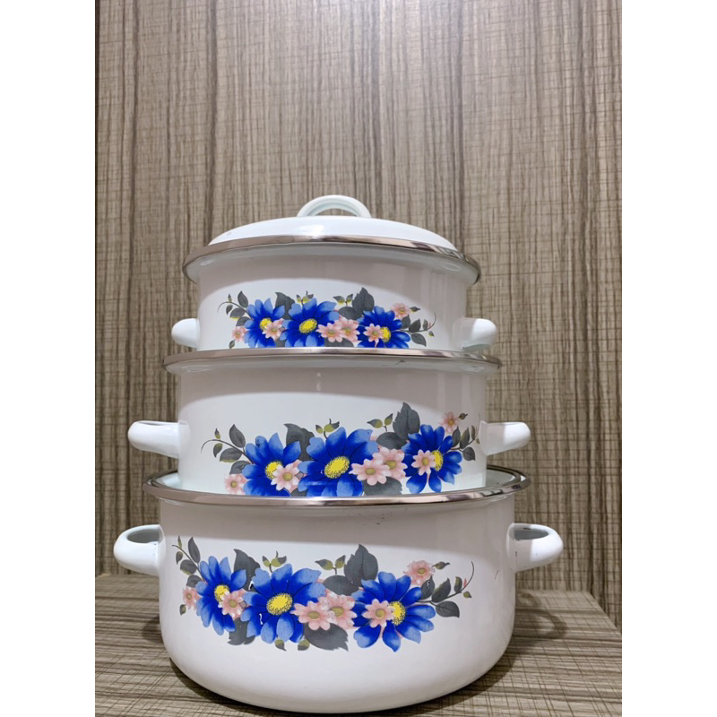 Bộ 3 Nồi Tráng Men Cao Cấp Size Từ 16cm - 18cm - 20cm