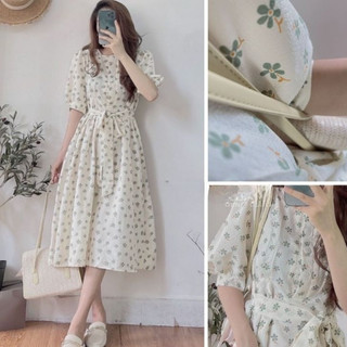 [THANH LÝ] Đầm váy xốp cộc tay cỏ may mắn - Momiji Store