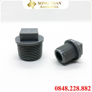 Nút bít ren ngoài nhựa pvc bình minh , phi 21, 27
