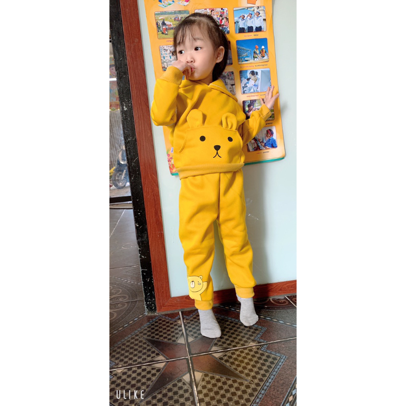 Bộ nỉ hình thỏ dễ thương cho bé gái 10-18kg