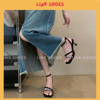 Giày cao gót nữ 9 phân, guốc cao gót đính đá, giày sandal nữ 9 phân, giày nữ hottrend 2023 HD80
