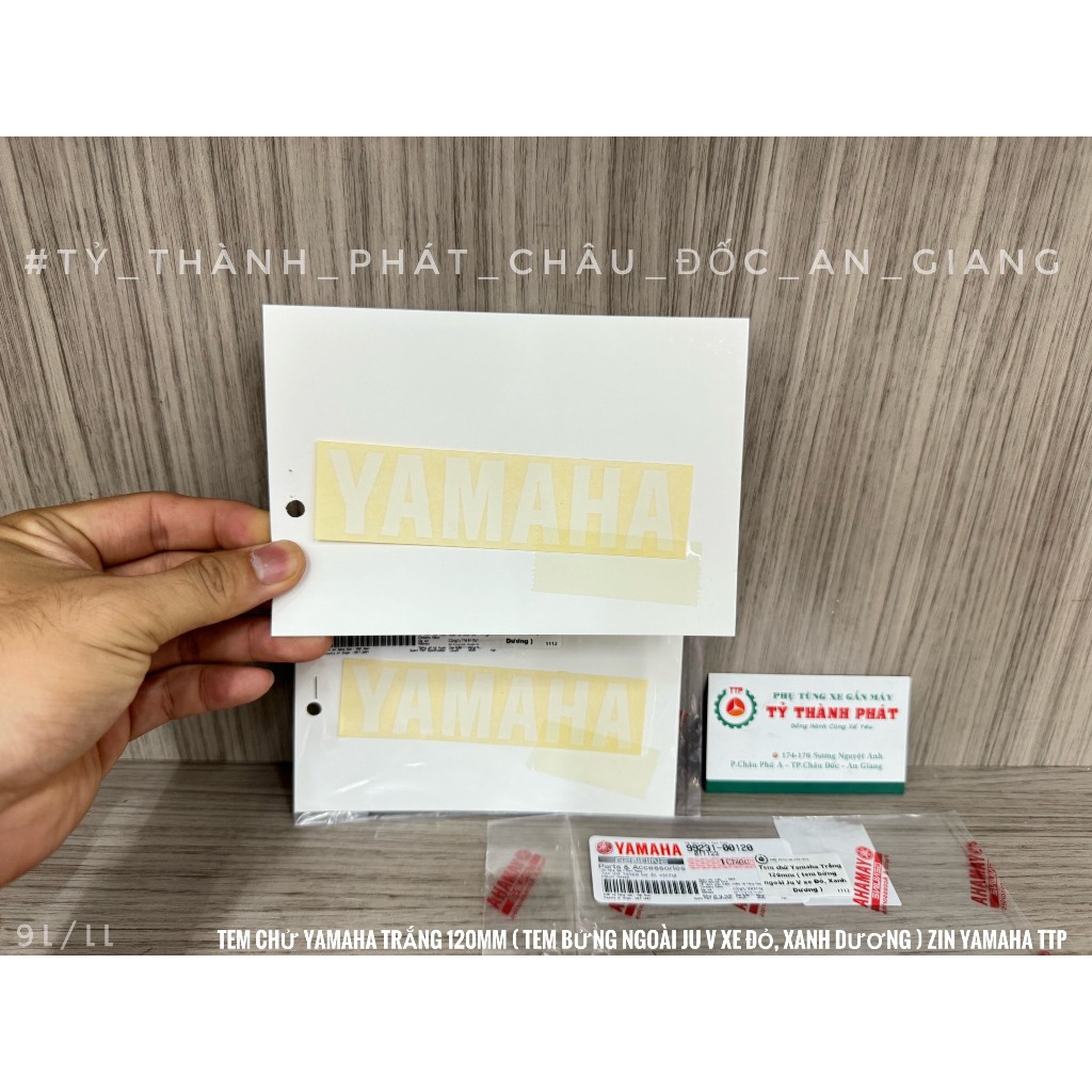 Tem chử Yamaha Trắng 120mm  -