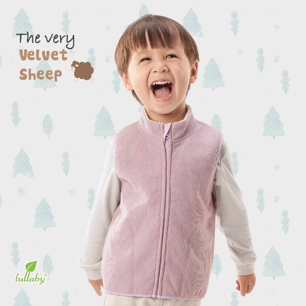 Áo gile Lullaby kéo khóa vải nhung lót lông cừu NH244V