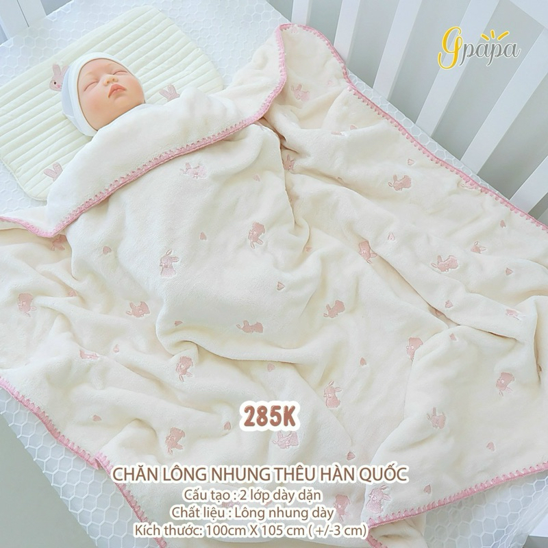 Goodmama- Chăn lông nhung thêu mềm mịn
