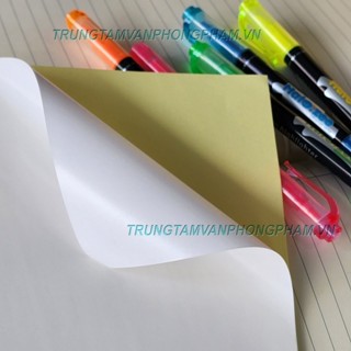 Xấp 100 tờ giấy decal A4 trắng đế vàng