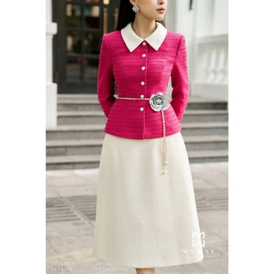 Set Áo Vest Chân Váy Dạ Tweed MY WAY Dáng Ngắn Sang Trọng 9MVB09178W HO0 - 9MCAB251 TR0 DB