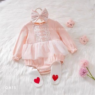 bodysuit kèm phong cách Hàn Quốc nơ cho bé gái