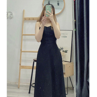 ĐẦM 2 DÂY ĐEN ĐAN DÂY LƯNG