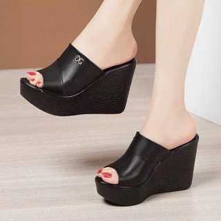 Dép đế xuồng da phối phụ kiện 10f cao cấp