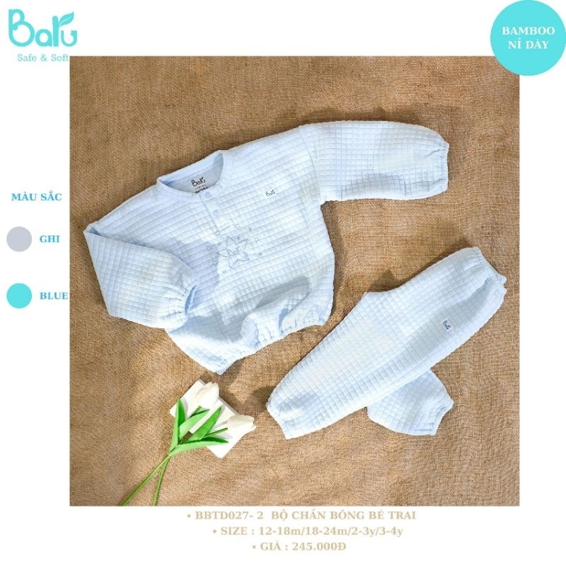 Bộ dài tay Baru bèo tay cho bé gái