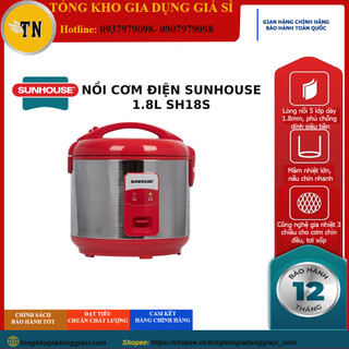 Nồi cơm điện 1.8L Sunhouse SH18S, nấu nhanh, tiết kiệm điện, chống dính Whitford , bền đẹp