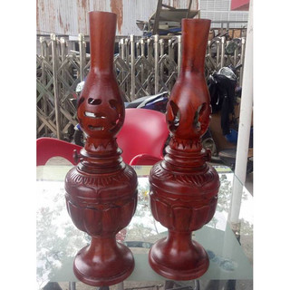 Cặp đèn thờ gỗ Hương cao cấp cao 40cm