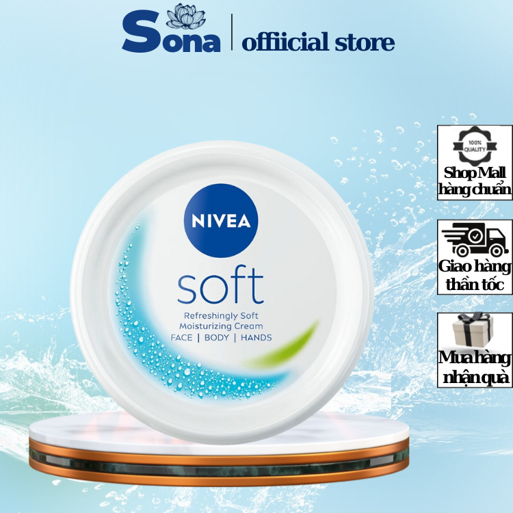 Kem dưỡng ẩm da NIVEA Soft cho cả da mặt và toàn thân dưỡng da mềm mịn 200ml