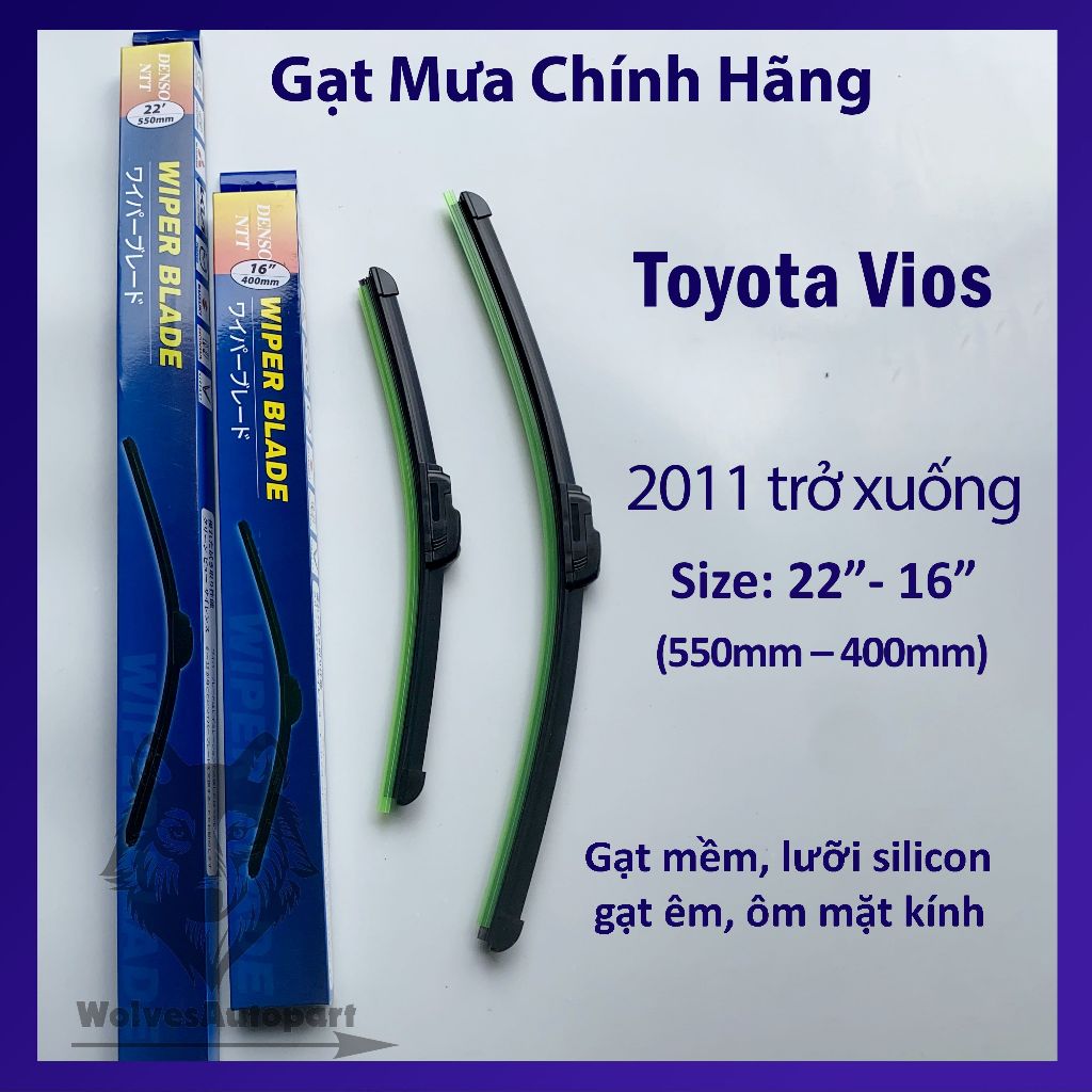 Bộ 2 Gạt mưa Toyota Vios các đời và Gạt mưa các dòng xe khác của Toyota: Yaris, Altis, Camry .