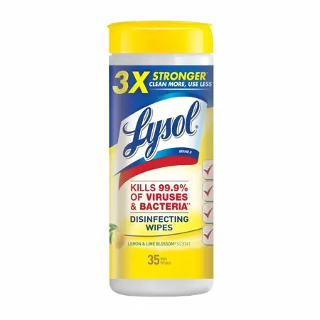 Khăn Giấy Ướt Diệt Khuẩn Lysol Disinfecting Wipes Lemon &amp; Lime Blossom Scent Mỹ 35Tờ