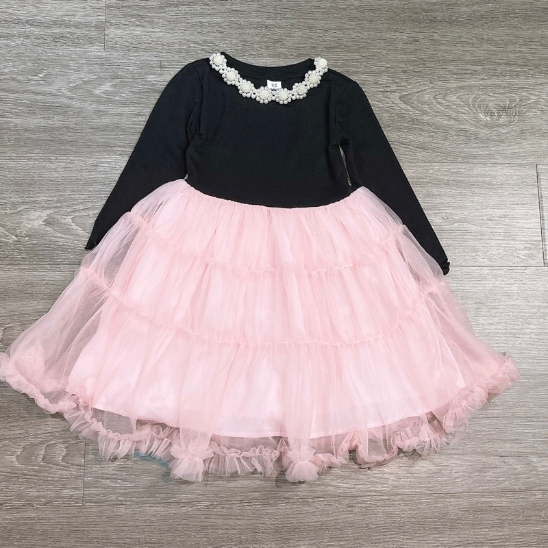 Váy thun đen chân hồng Melisa