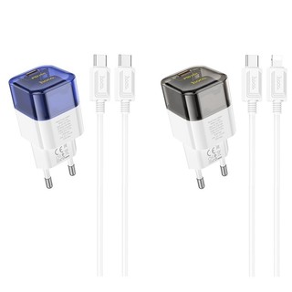 Bộ cốc và cáp sạc hoco c125a cổng typec to typec / type to ln pd 20w - phụ kiện 1986