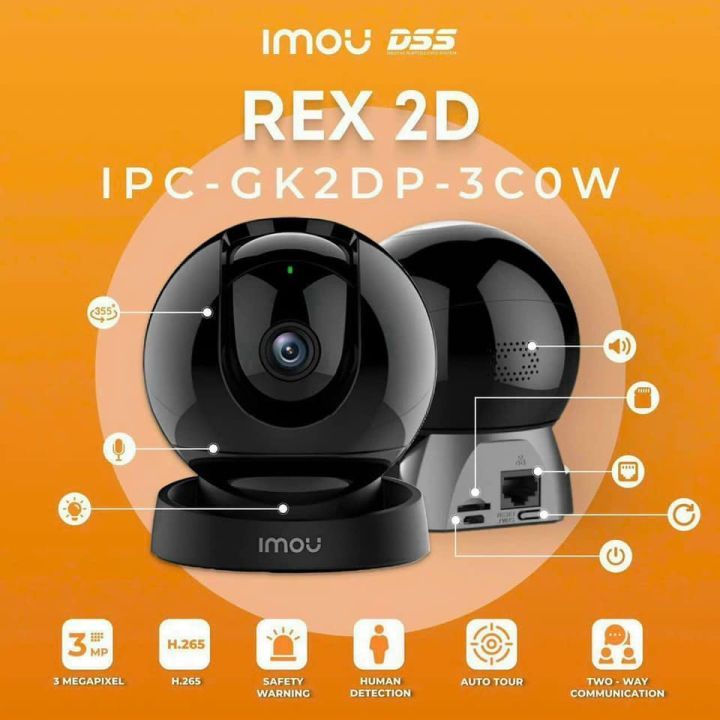 Camera iMOU Wifi PT trong nhà Full Color Rex 2E 3.0MP 5.0MP GK2DP - Hàng Chính Hãng