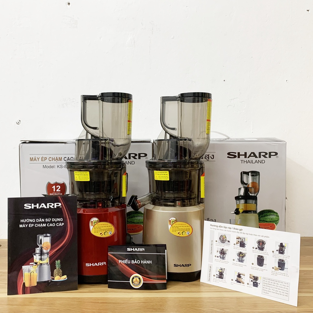 Máy ép Chậm Trái Cây SHARP KS-888  Xuất Xứ Thái Lan Công Suất Mạnh 260W Công Nghệ Ép Giữ Nguyên Dưỡng Chất, BH 12 Tháng