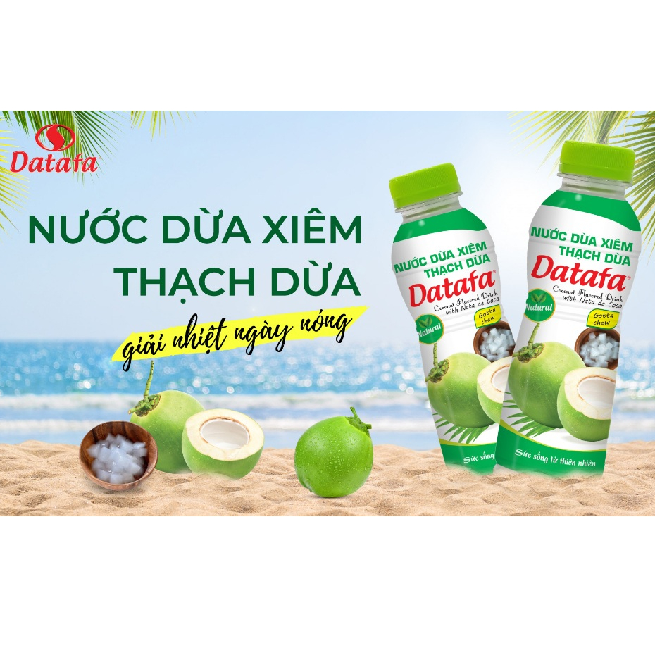 Nước Dừa Xiêm Thạch Dừa DATAFA - Thùng 24 Chai 500ml
