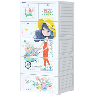 Tủ nhựa cao cấp vân gỗ TABI 5 tầng - Chính hãng Nhựa Duy Tân - GIAO HỎA TỐC TRONG NGÀY