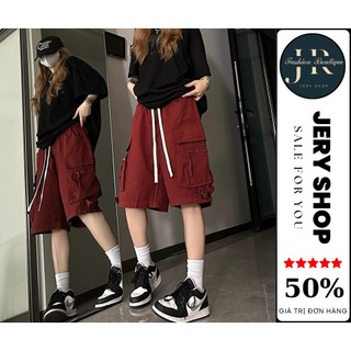 Quần lửng, quần short túi hộp nữ PH phối khóa kéo có dây rút phong cách hiphop