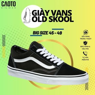Giày Sneaker Vans Big Size Old Skool Đen Viền Trắng - Giày Sneaker Nam Big Size 45 46 47 48