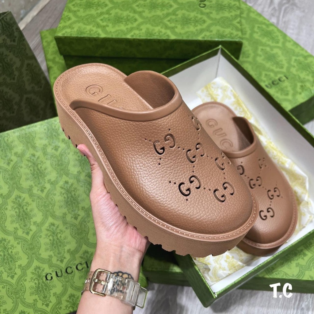 Giày sục nhựa crocs đế cao 5cm fullbox Bill túi
